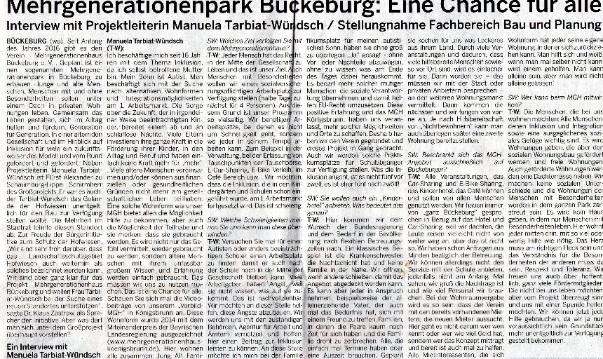 Pressestimmen zum Mehrgenerationenpark Bückeburg in Helpsen